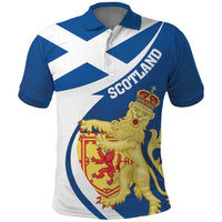 Personalized Scotland Polo Shirt Lion Rampant Flag Style