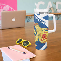 Personalized Scotland Tumbler With Handle Lion Rampant Flag Style