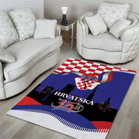 Croatia Independence Day Area Rug Hrvatska Checkerboard 35th Anniversary