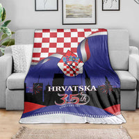 Croatia Independence Day Blanket Hrvatska Checkerboard 35th Anniversary