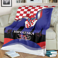 Croatia Independence Day Blanket Hrvatska Checkerboard 35th Anniversary
