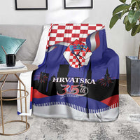 Croatia Independence Day Blanket Hrvatska Checkerboard 35th Anniversary