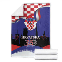 Croatia Independence Day Blanket Hrvatska Checkerboard 35th Anniversary