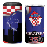 Croatia Independence Day 4 in 1 Can Cooler Tumbler Hrvatska Checkerboard 35th Anniversary