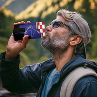 Croatia Independence Day 4 in 1 Can Cooler Tumbler Hrvatska Checkerboard 35th Anniversary