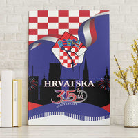 Croatia Independence Day Canvas Wall Art Hrvatska Checkerboard 35th Anniversary