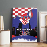 Croatia Independence Day Canvas Wall Art Hrvatska Checkerboard 35th Anniversary