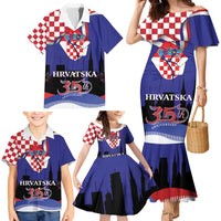 Croatia Independence Day Family Matching Mermaid Dress and Hawaiian Shirt Hrvatska Checkerboard 35th Anniversary