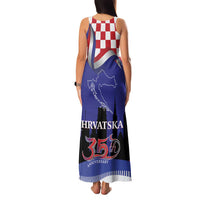 Croatia Independence Day Family Matching Tank Maxi Dress and Hawaiian Shirt Hrvatska Checkerboard 35th Anniversary