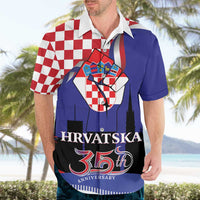 Croatia Independence Day Hawaiian Shirt Hrvatska Checkerboard 35th Anniversary