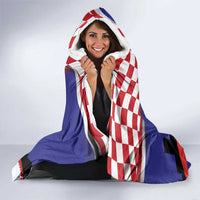 Croatia Independence Day Hooded Blanket Hrvatska Checkerboard 35th Anniversary
