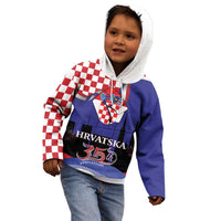 Croatia Independence Day Kid Hoodie Hrvatska Checkerboard 35th Anniversary