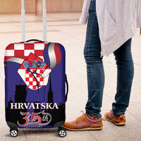 Croatia Independence Day Luggage Cover Hrvatska Checkerboard 35th Anniversary