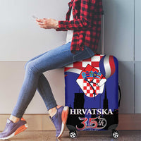 Croatia Independence Day Luggage Cover Hrvatska Checkerboard 35th Anniversary
