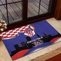 Croatia Independence Day Rubber Doormat Hrvatska Checkerboard 35th Anniversary