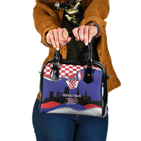 Croatia Independence Day Shoulder Handbag Hrvatska Checkerboard 35th Anniversary