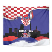 Croatia Independence Day Tapestry Hrvatska Checkerboard 35th Anniversary
