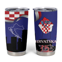 Croatia Independence Day Tumbler Cup Hrvatska Checkerboard 35th Anniversary