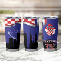 Croatia Independence Day Tumbler Cup Hrvatska Checkerboard 35th Anniversary