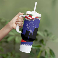 Croatia Independence Day Tumbler With Handle Hrvatska Checkerboard 35th Anniversary