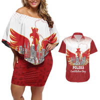 Poland Constitution Day Couples Matching Off Shoulder Short Dress and Hawaiian Shirt Warsaw Capital Mazurek Dabrowskiego