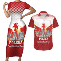 Poland Constitution Day Couples Matching Short Sleeve Bodycon Dress and Hawaiian Shirt Warsaw Capital Mazurek Dabrowskiego