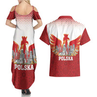 Poland Constitution Day Couples Matching Summer Maxi Dress and Hawaiian Shirt Warsaw Capital Mazurek Dabrowskiego