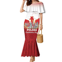 Poland Constitution Day Family Matching Mermaid Dress and Hawaiian Shirt Warsaw Capital Mazurek Dabrowskiego