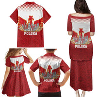 Poland Constitution Day Family Matching Puletasi and Hawaiian Shirt Warsaw Capital Mazurek Dabrowskiego