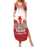 Poland Constitution Day Family Matching Summer Maxi Dress and Hawaiian Shirt Warsaw Capital Mazurek Dabrowskiego