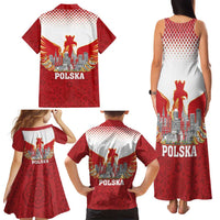 Poland Constitution Day Family Matching Tank Maxi Dress and Hawaiian Shirt Warsaw Capital Mazurek Dabrowskiego