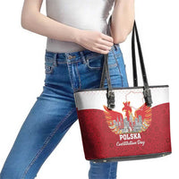 Poland Constitution Day Leather Tote Bag Warsaw Capital Mazurek Dabrowskiego