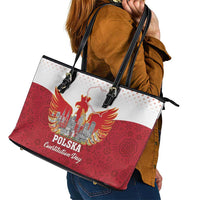 Poland Constitution Day Leather Tote Bag Warsaw Capital Mazurek Dabrowskiego