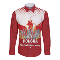 Poland Constitution Day Long Sleeve Button Shirt Warsaw Capital Mazurek Dabrowskiego