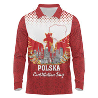 Poland Constitution Day Long Sleeve Polo Shirt Warsaw Capital Mazurek Dabrowskiego