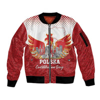 Poland Constitution Day Sleeve Zip Bomber Jacket Warsaw Capital Mazurek Dabrowskiego
