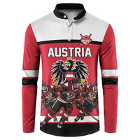 Austria Hockey Custom Button Sweatshirt Austrian Eagle Pride
