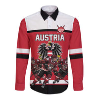 Austria Hockey Custom Long Sleeve Button Shirt Austrian Eagle Pride