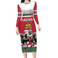 Hungary Hockey Custom Long Sleeve Bodycon Dress Magyars Pride National Team