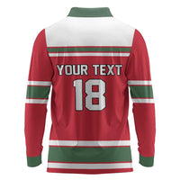 Hungary Hockey Custom Long Sleeve Polo Shirt Magyars Pride National Team