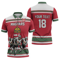 Hungary Hockey Custom Zipper Polo Shirt Magyars Pride National Team