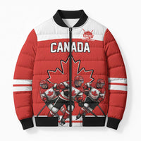 Canada Hockey Custom Bomber Puffer Jacket Maple Leaf Northern Pride