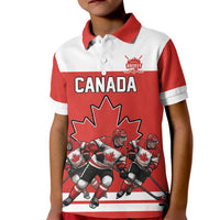 Canada Hockey Custom Kid Polo Shirt Maple Leaf Northern Pride