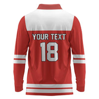 Canada Hockey Custom Long Sleeve Polo Shirt Maple Leaf Northern Pride