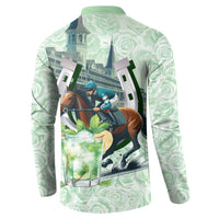 Kentucky Horse Racing Button Sweatshirt Mint Julep Run For The Roses Art