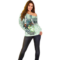 Kentucky Horse Racing Off Shoulder Sweater Mint Julep Run For The Roses Art