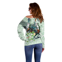 Kentucky Horse Racing Off Shoulder Sweater Mint Julep Run For The Roses Art