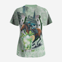 Kentucky Horse Racing Scrub Top Mint Julep Run For The Roses Art