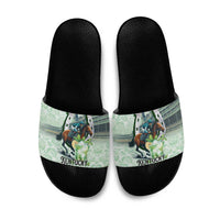 Kentucky Horse Racing Slide Sandals Mint Julep Run For The Roses Art