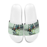 Kentucky Horse Racing Slide Sandals Mint Julep Run For The Roses Art